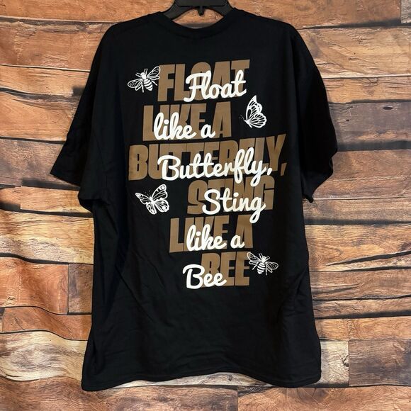 Muhammad Ali 2XL T-Shirt Black GOAT DS Float Like A Butterfly Sting Like A Bee - Picture 4 of 7